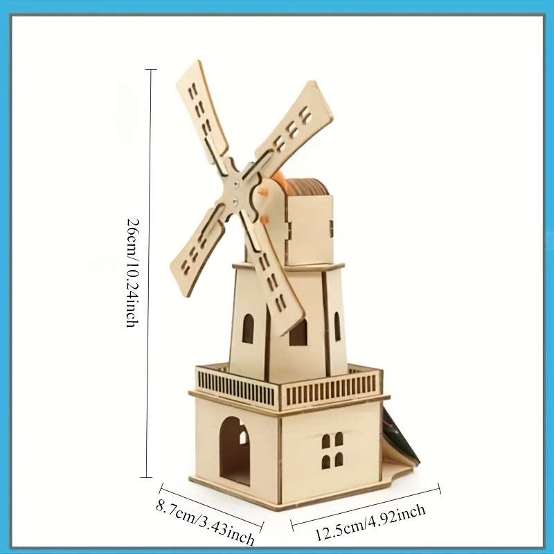 Building Toy Architectural Model Toy Set Items Solar Windmill Cabin