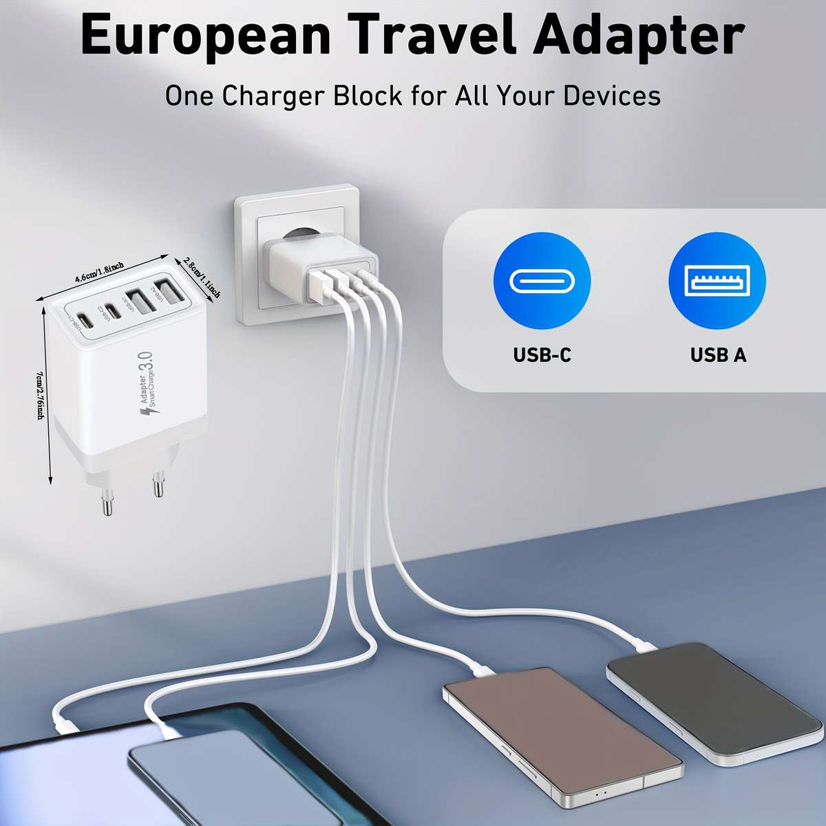 Charger Items 3Pcs White
