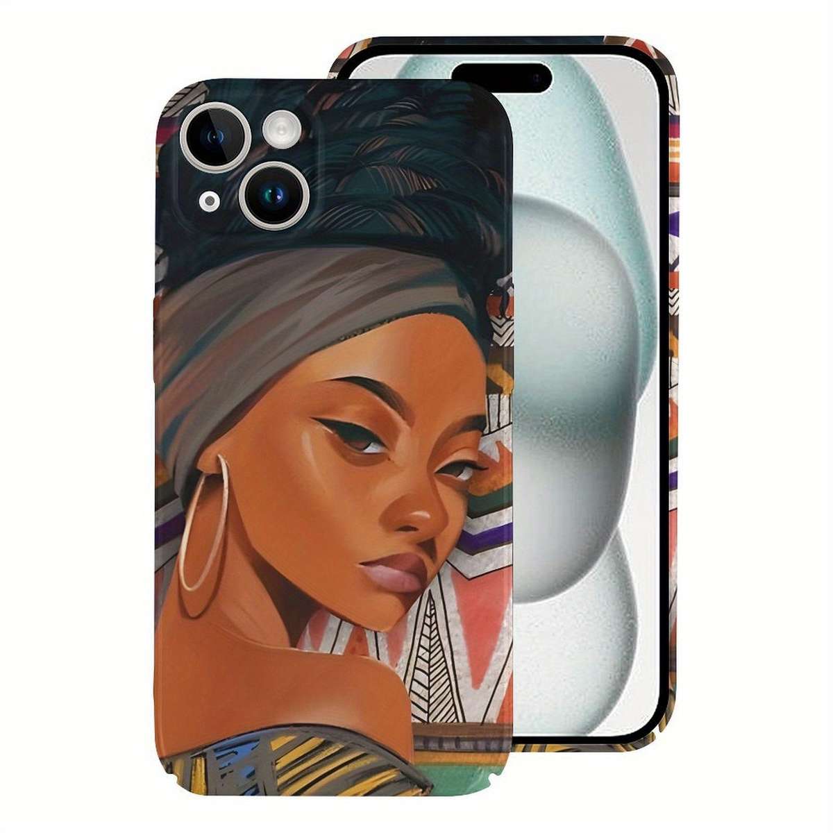 1Pc White For iPhone 15 Pro African Beauty Phone Case