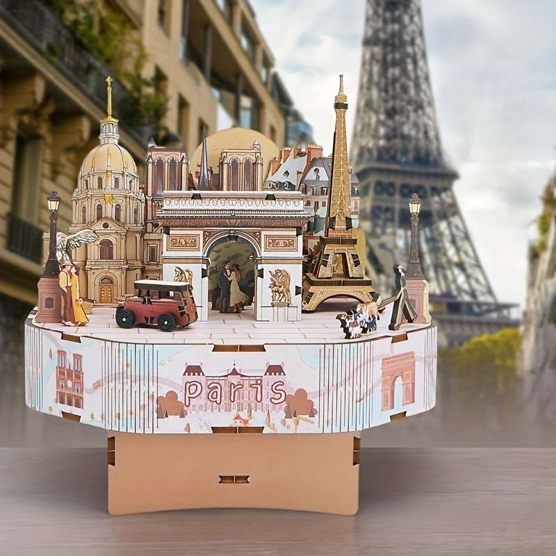 3D Building Model Puzzle Set Items Paris
