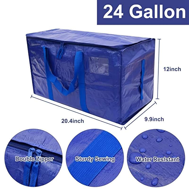 2Pcs Extra Large Heavy Duty Reusable Moving Blue 2Pcs