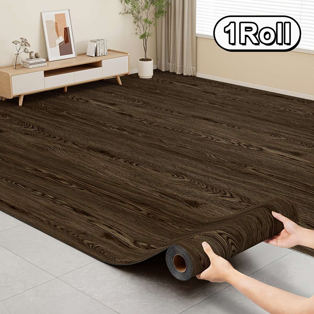 Self Adhesive Floor Stickers Walnut Wood Grain 1 Roll 30Cm*300Cm