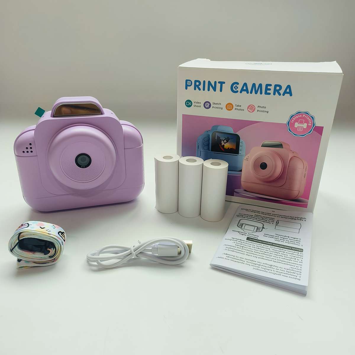 Printer Color Blue 3 Rolls Of Printer Paper Items No Tf Card