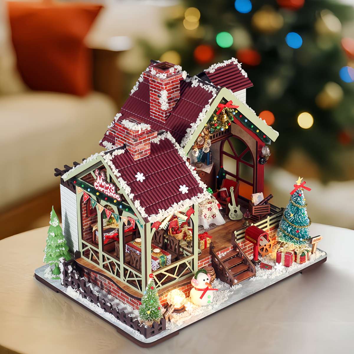 Building Toy Architectural Model Toy Set Style Christmas Cozy Cabin