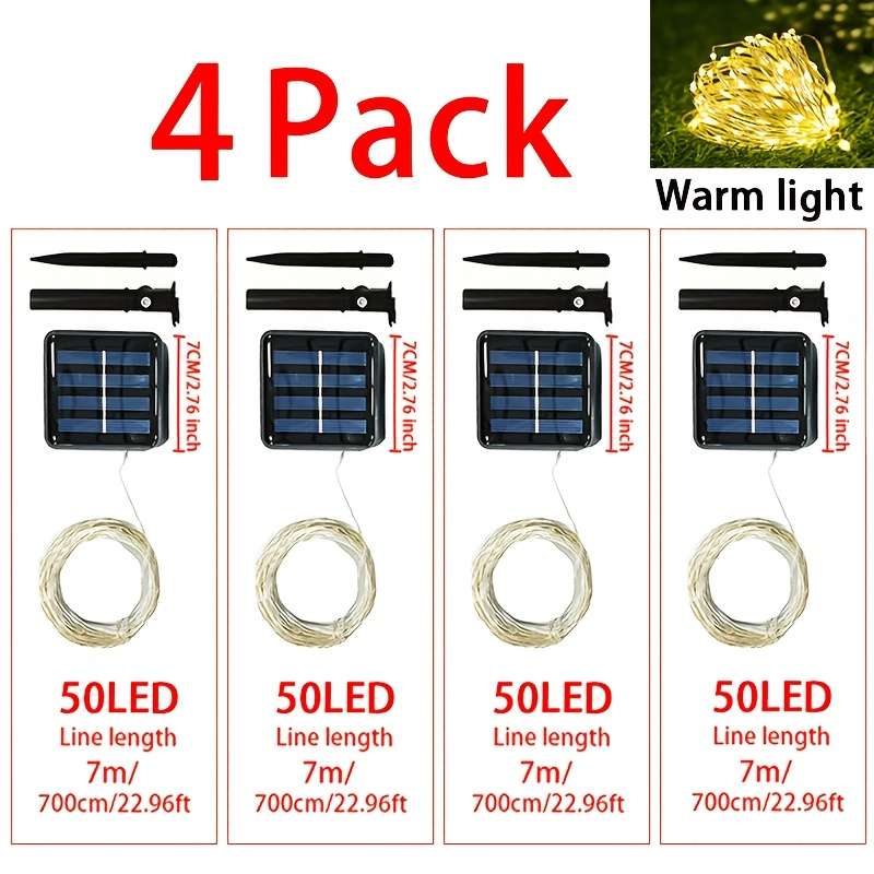 Christmas Lights Multicolor Size 4Pack   7M 22.96Ft  50Led  4