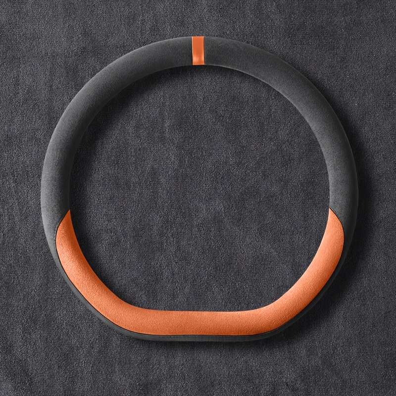 Car Steering Wheel Cover Gray Orange Model D Type