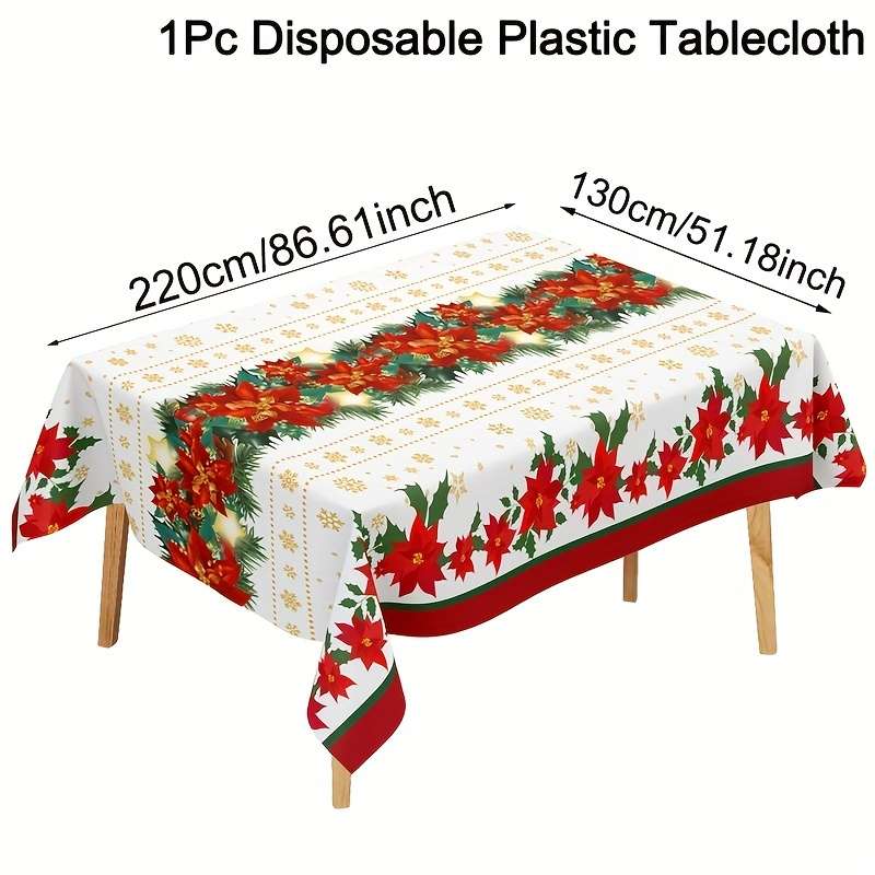 Christmas Tablecloth Size 130X220Cm Or 4.26Ftx7.21Ft