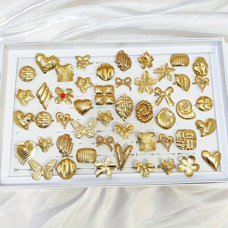 7 PCS Delicate Fashion Party Accessory Statement Ring Color