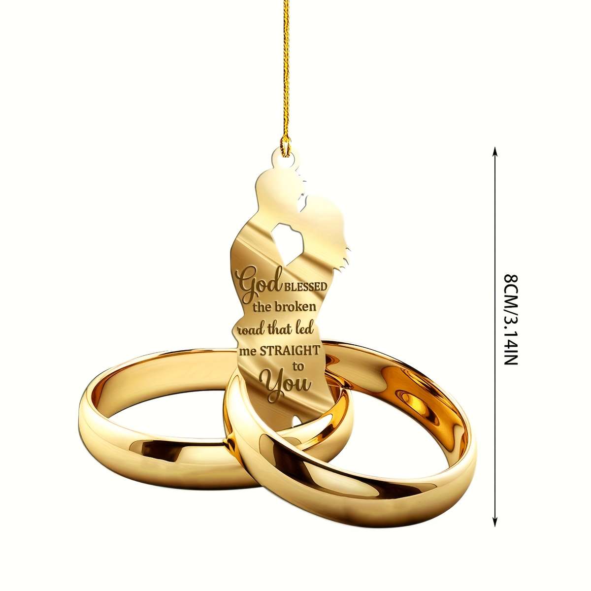 Your Flat Rearview Mirror Matching Car Pendant Acrylic Couple Ring Charm Kiss