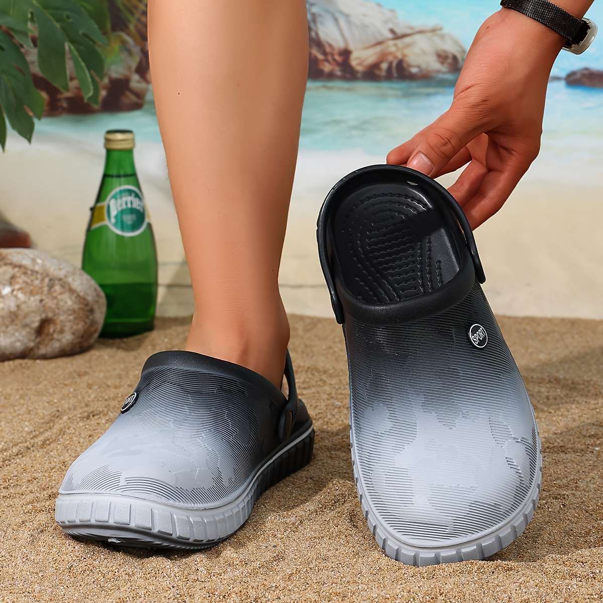 Sandals Color Black And White Gradient Size Uk 3