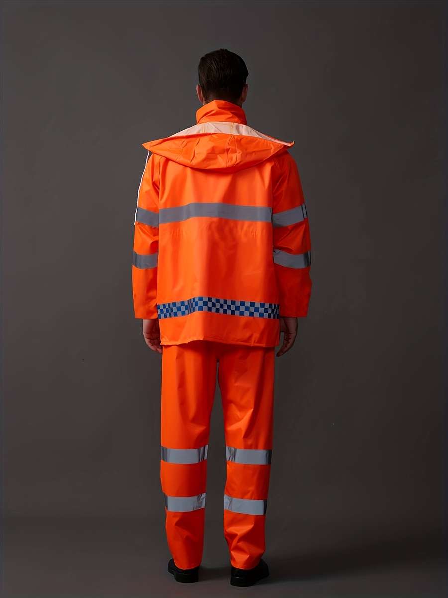 Raincoat Orange 2Piece Set Top  Bottom Size Uk M