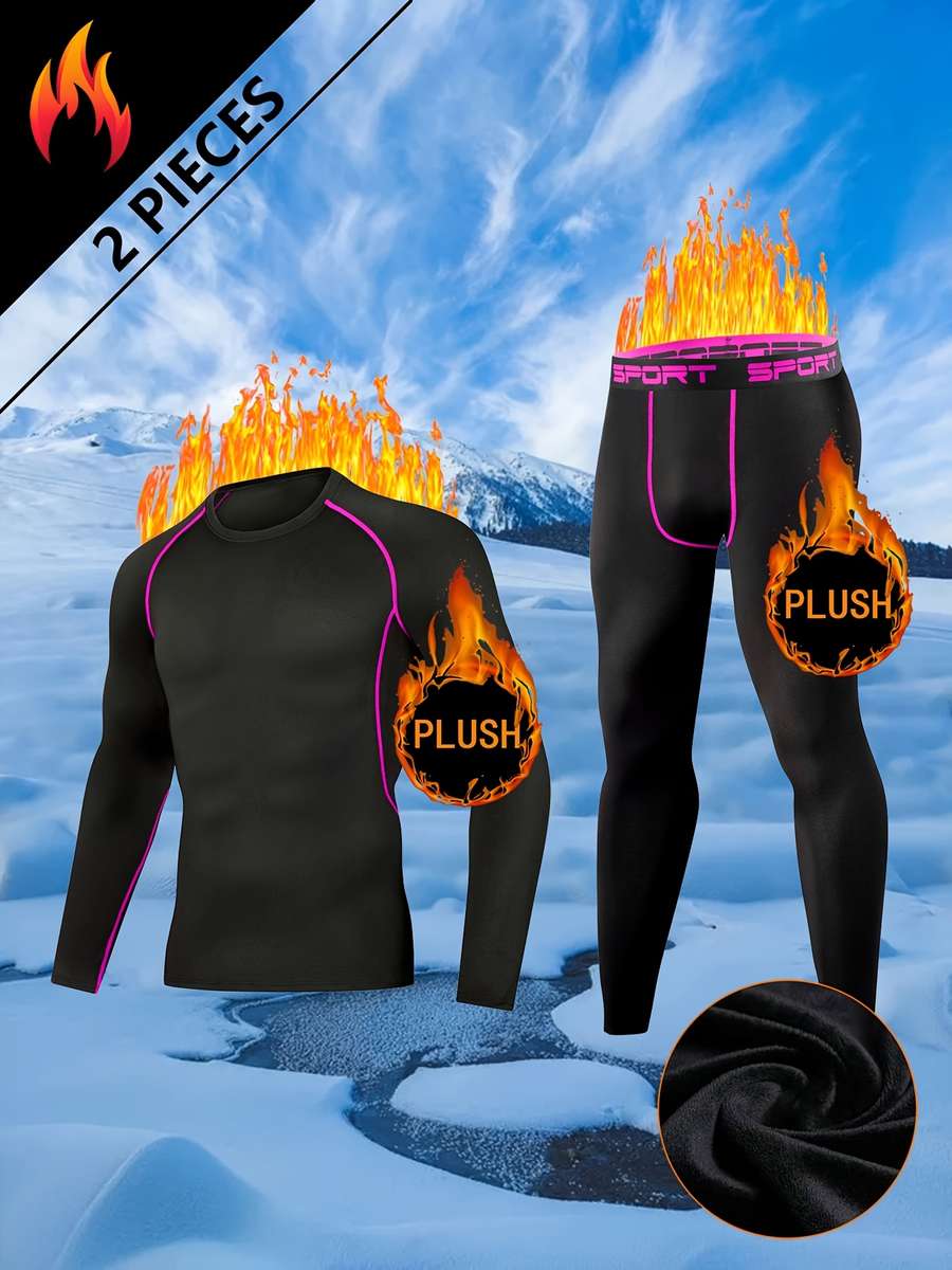 Thermal Underwear Color 2 Pcs Black Wire Sizel