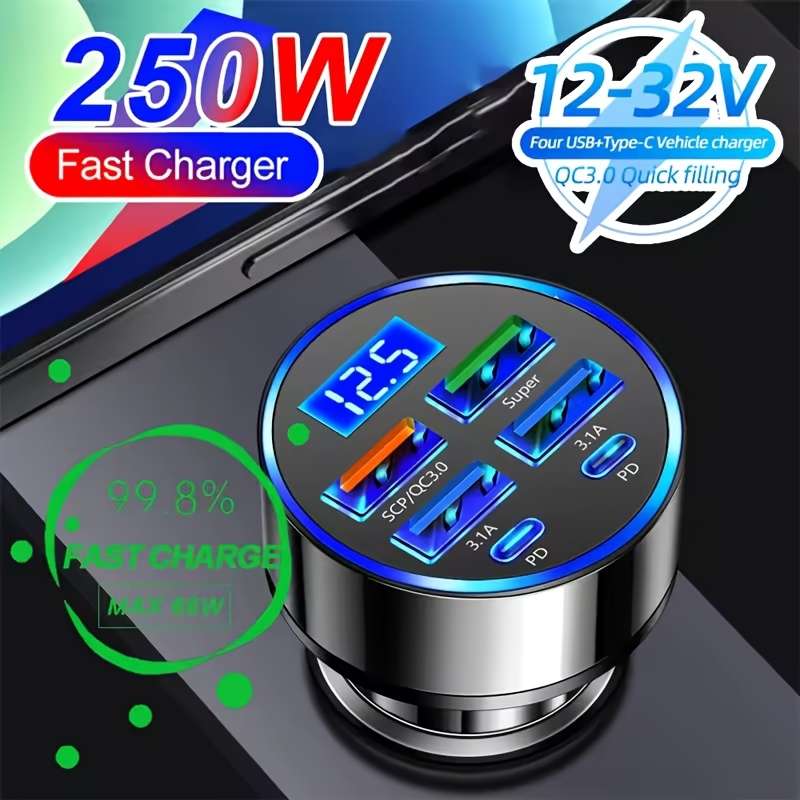 Charger Color 2Pd Add 4Usb Black