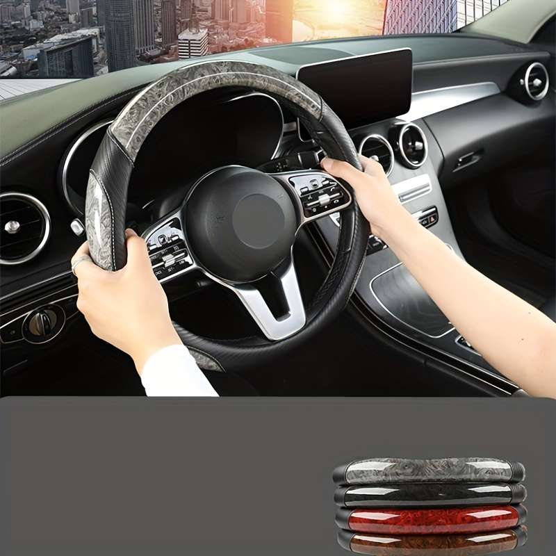 Car Steering Wheel Cover Gray (D Shaped)