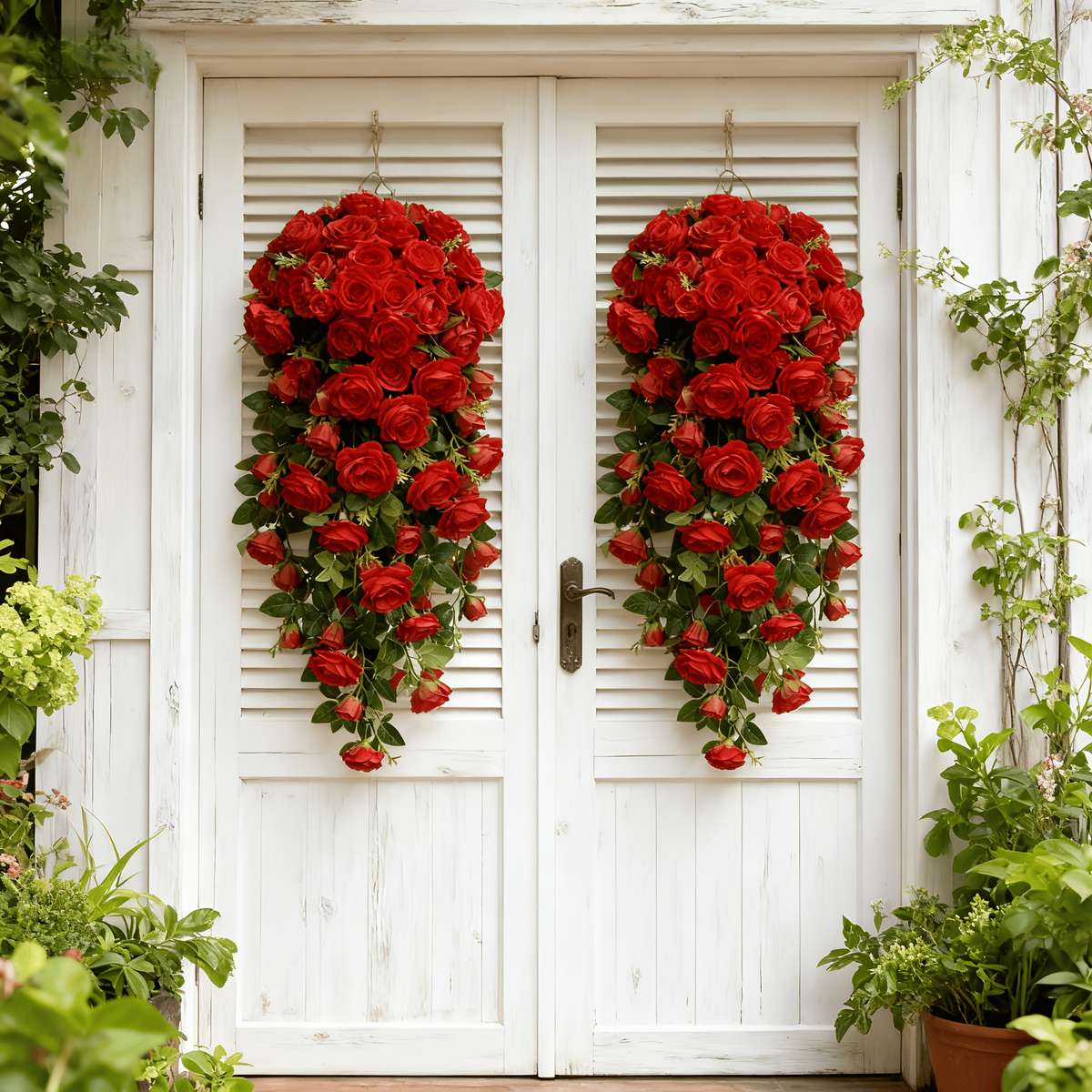 Simulated Flower Color Red Quantity2Pcs