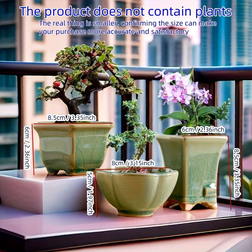 Flowerpot Style Zy Kiln Transformation Blue Three-Piece Set
