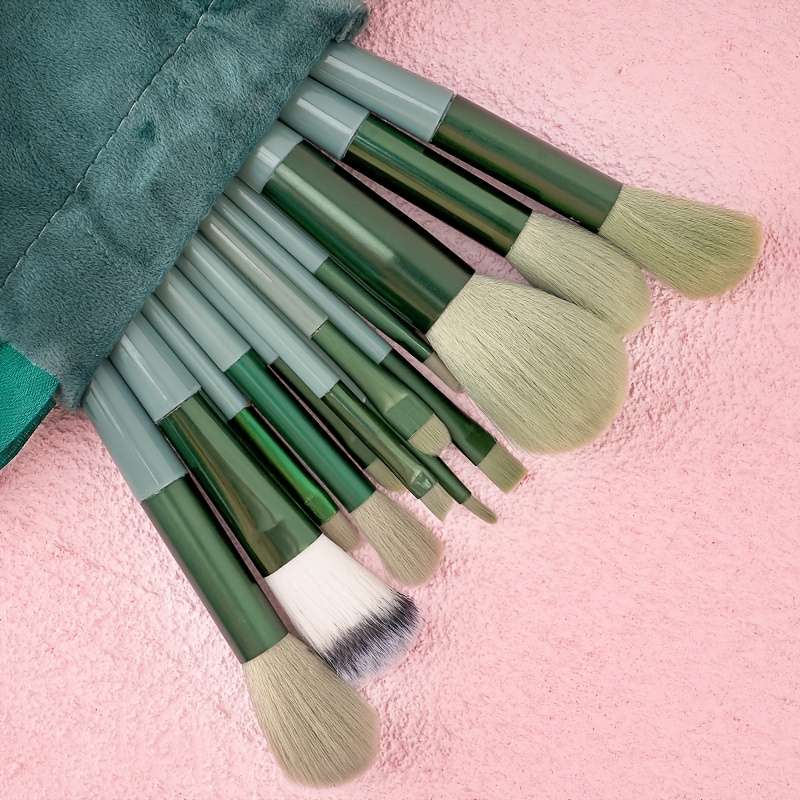 Makeup Brush Set Color Green Quantity16Pcs