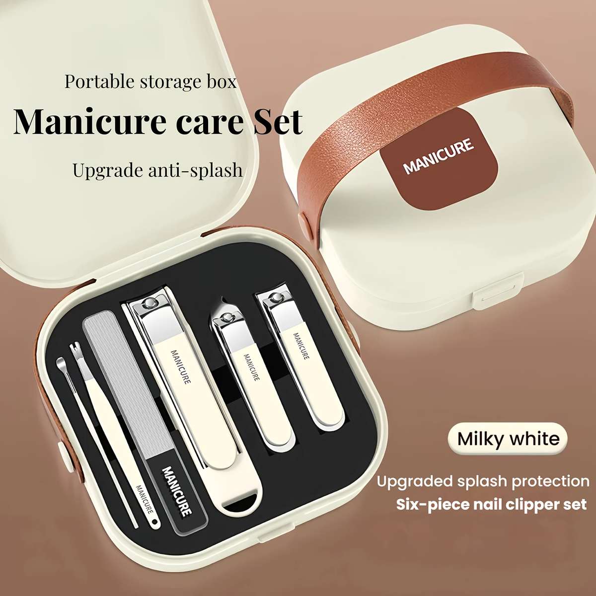 6pcs Set Premium Nail Clippers Convenient And Portable Splash-Proof Nail Clippers Unisex Too