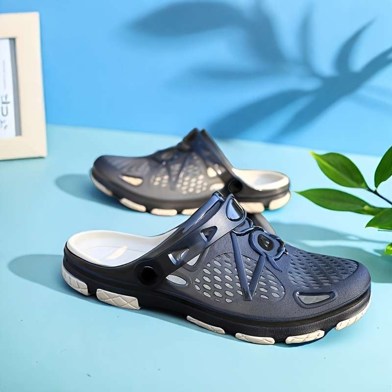 Men Slippers Summer Style Black Size Uk 7