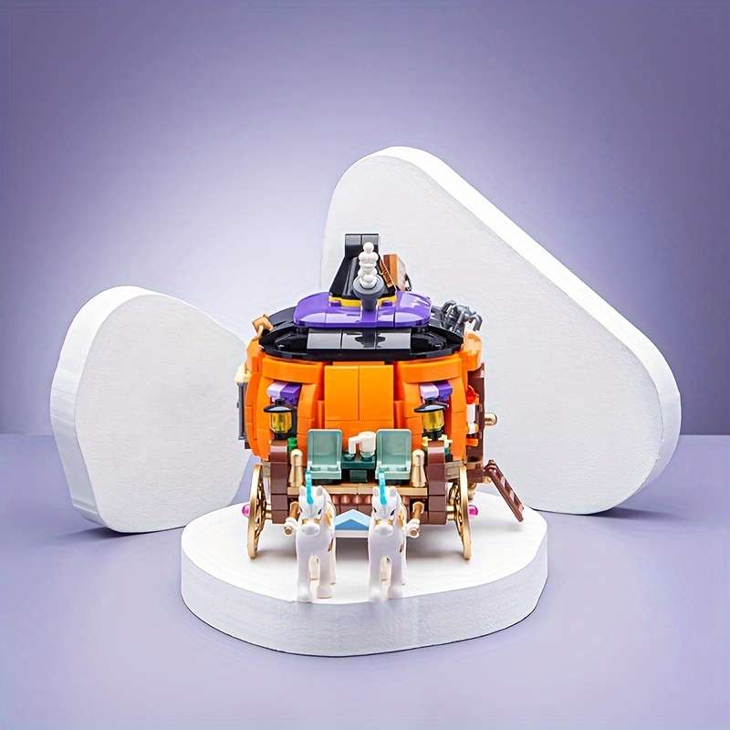 Building Toy Architectural Model Toy Set Style Halloween Pumpkin Carriage