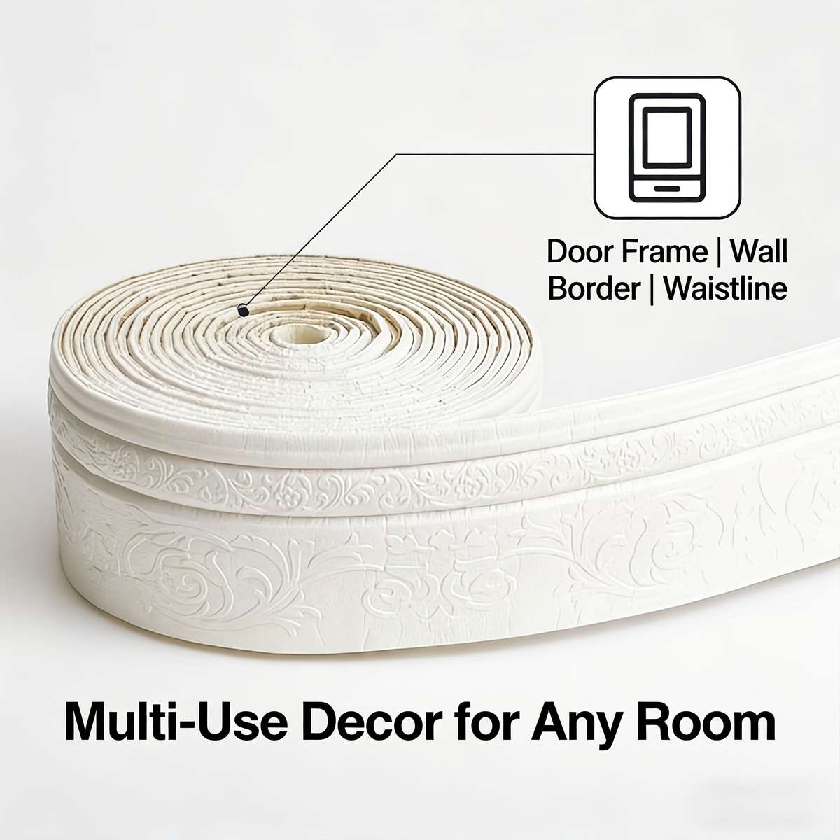 Skirting Board Gray 2 Rolls 10Cm Width