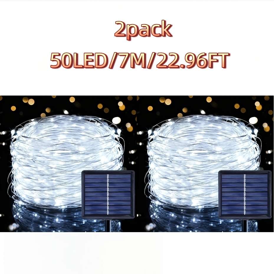 50 Led Pack Solar Fairy Lights Suitable 7