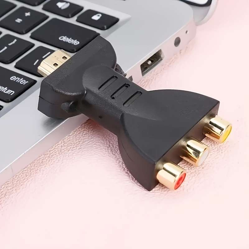 HDTV To 3 RCA Audio Video AV Component Converter Adapter
