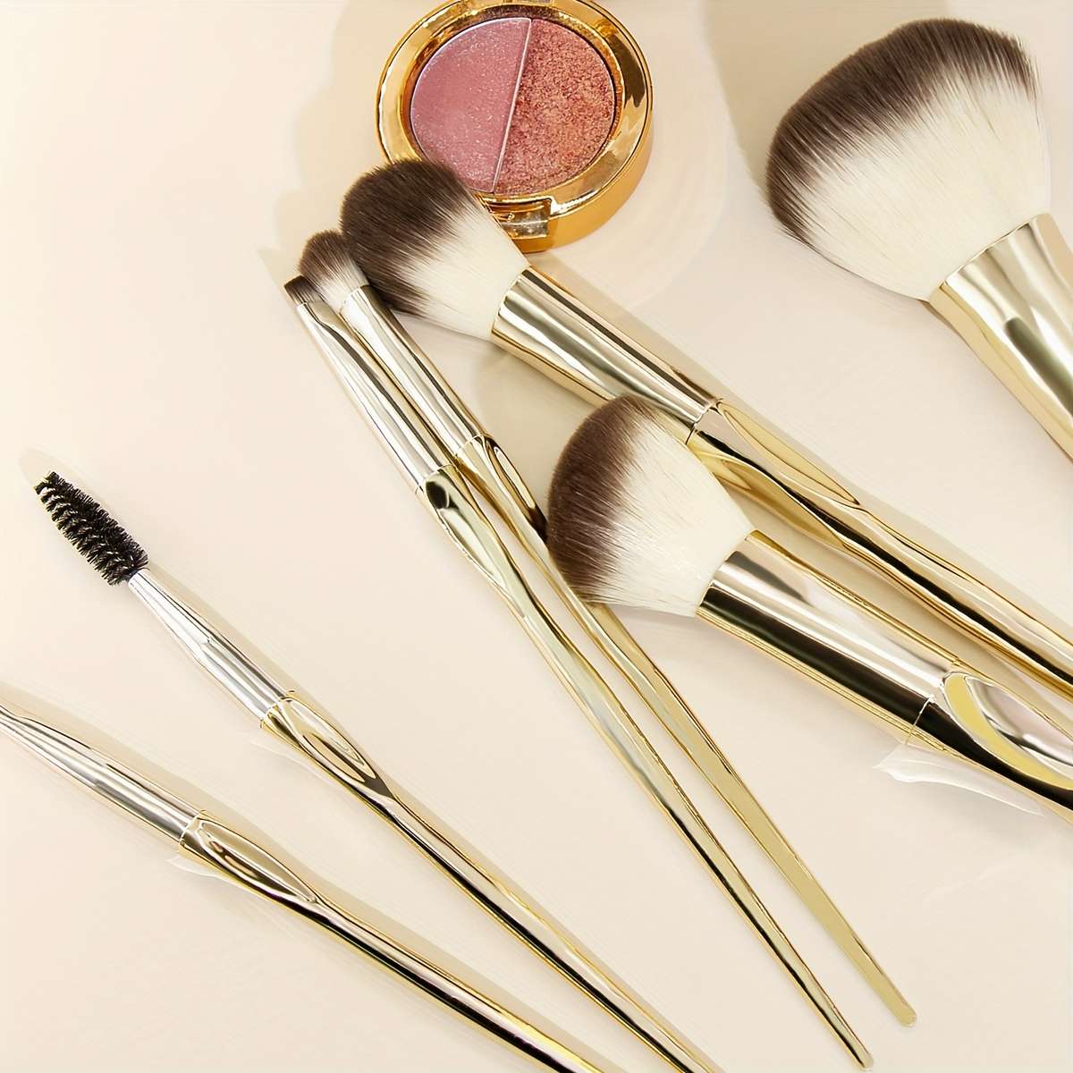 Makeup Brush Set Color 7Pcs Light Golden