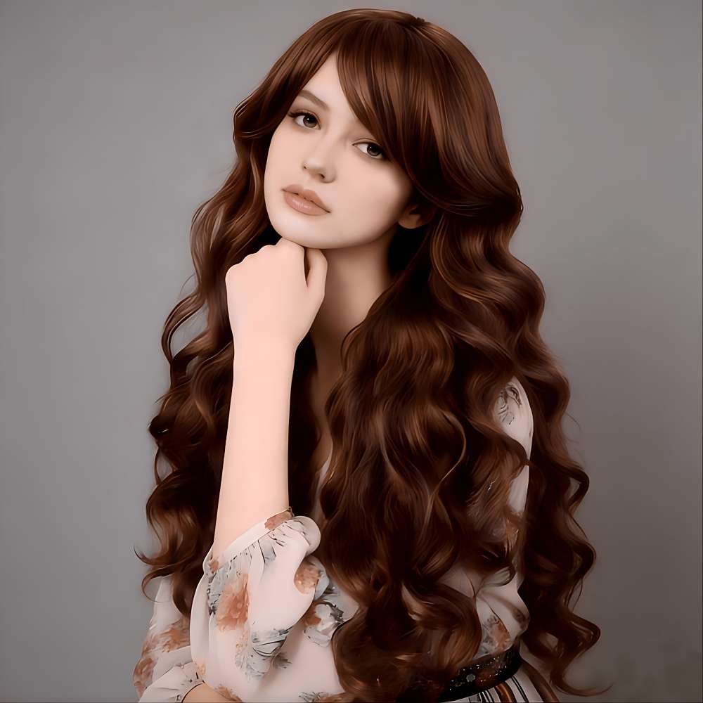 Women S Wigs Dark Brown Hair Length81.28Cm