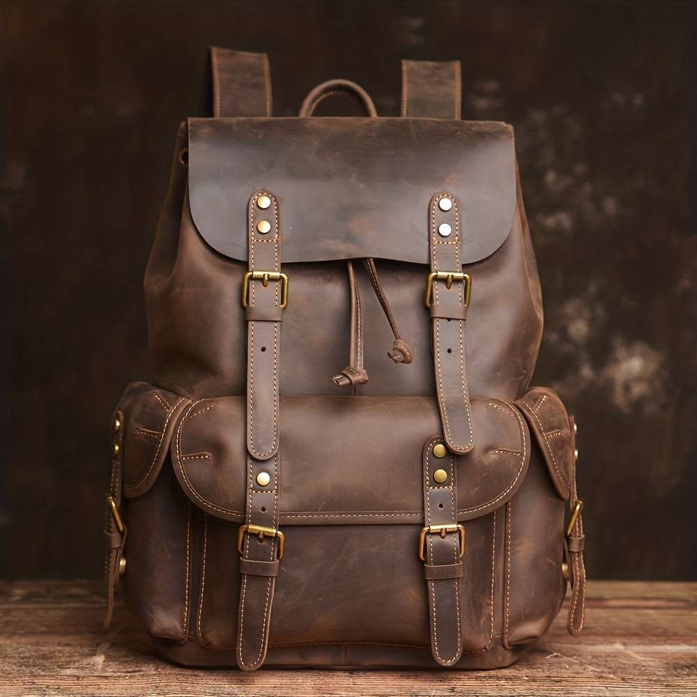 Men S Backpack Dark Brown