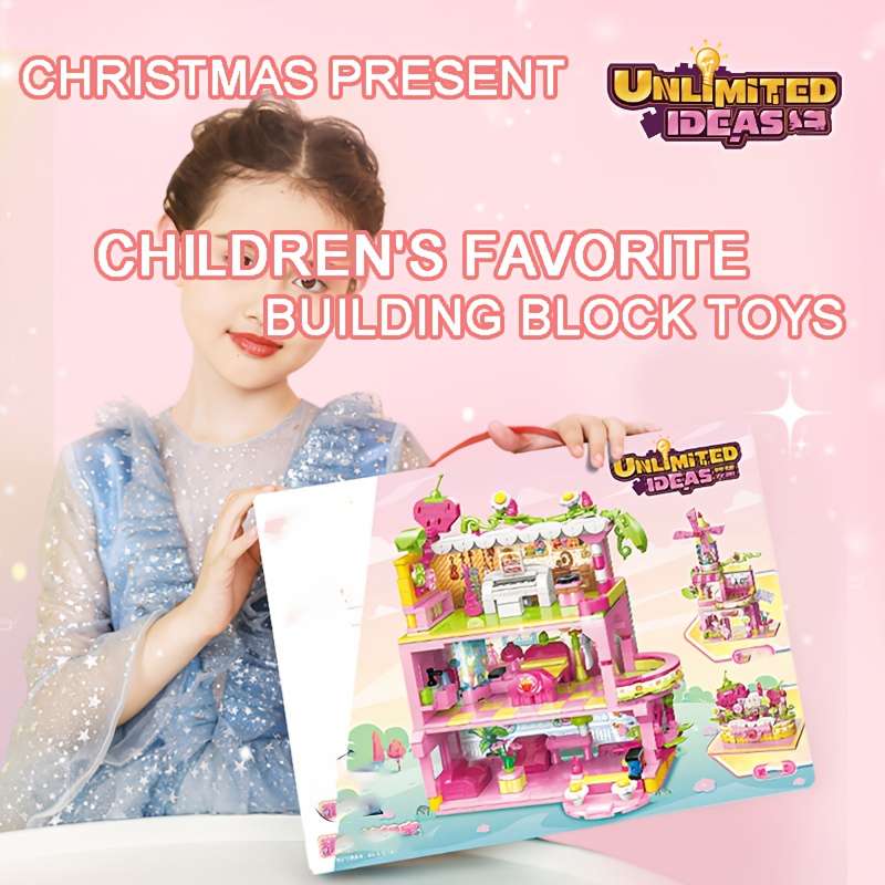 Building Toy Architectural Model Toy Set Color Pink Set