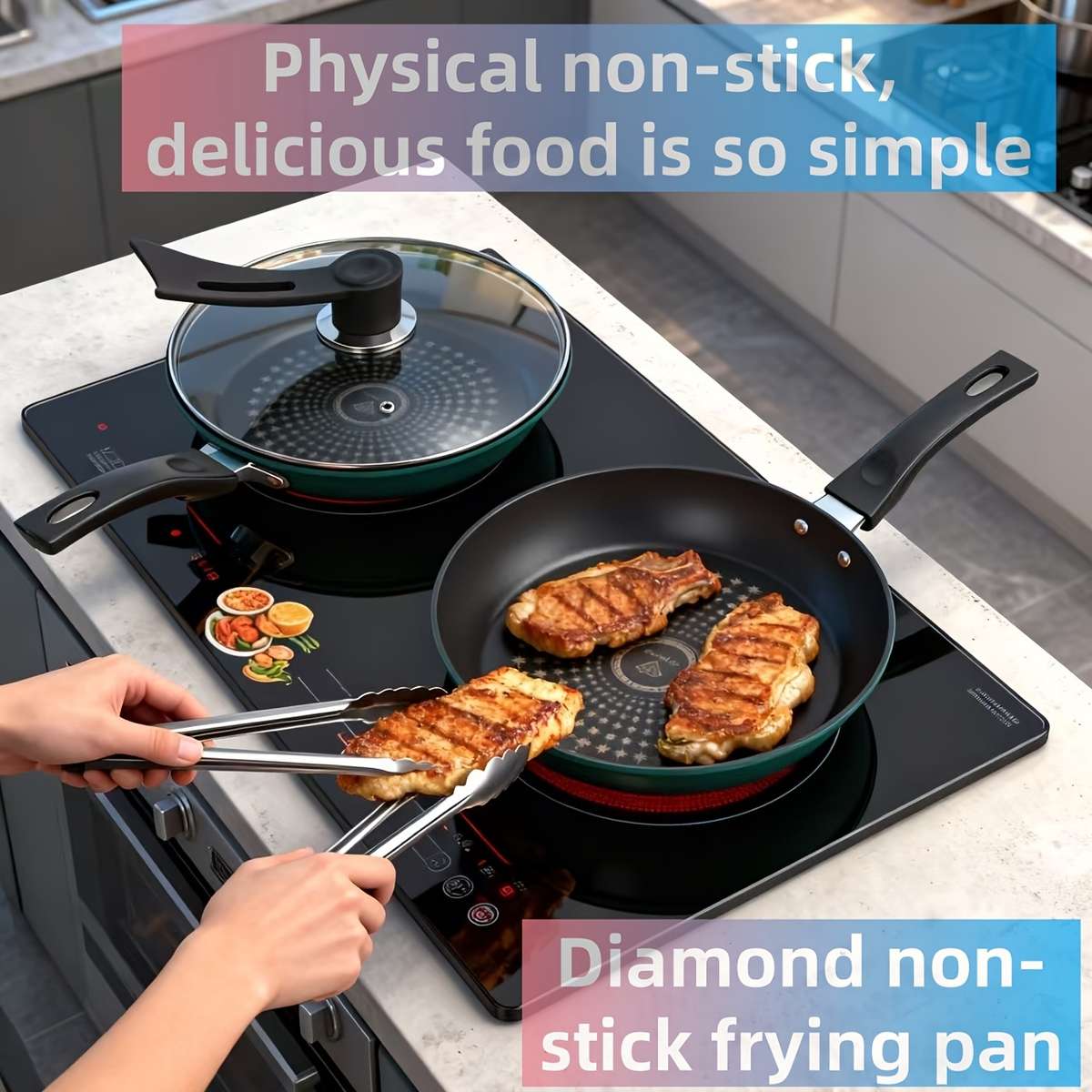 Frying Pan Color 9.5Inch Green Panwithout Lid