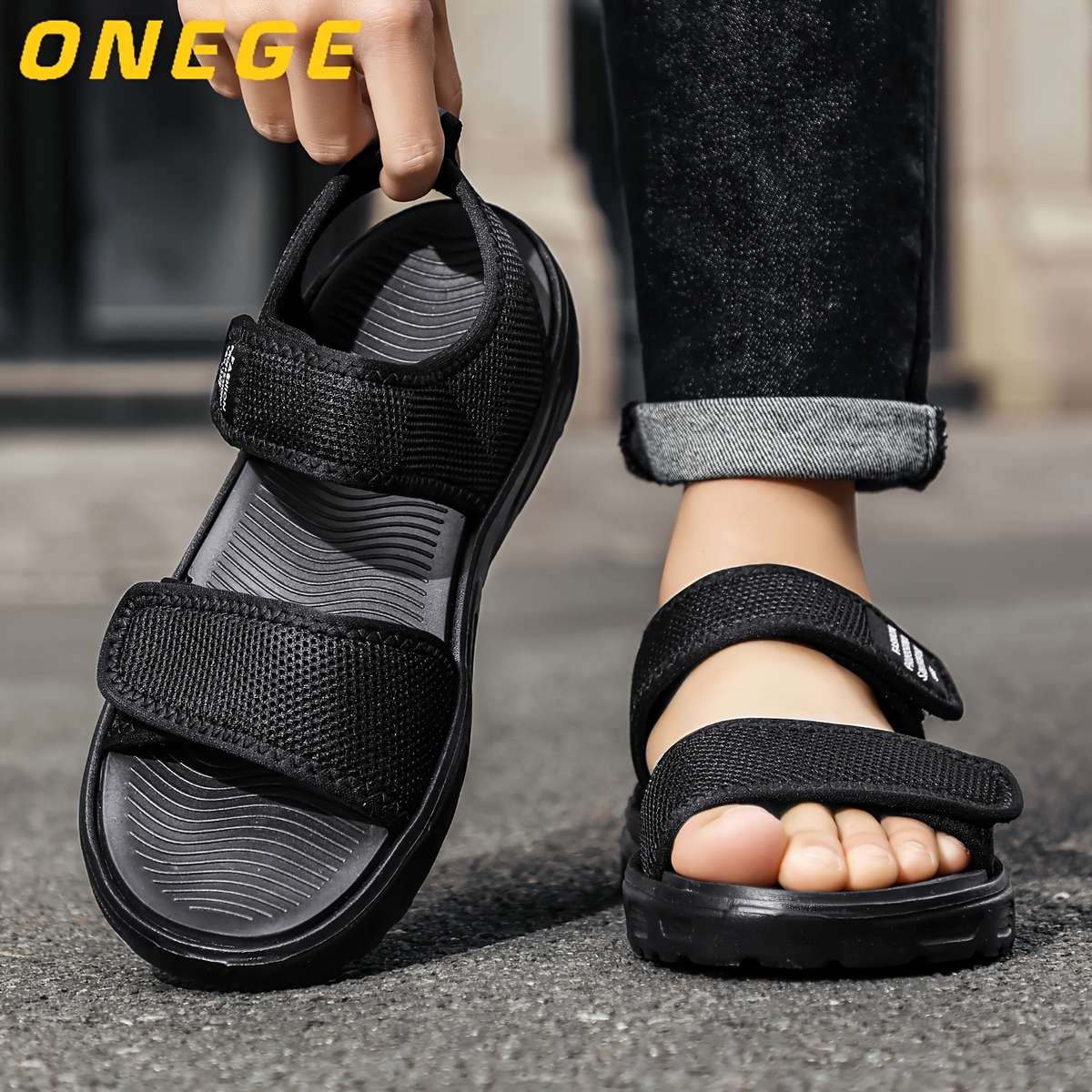 Sandals Color Black Gray Size Uk 9