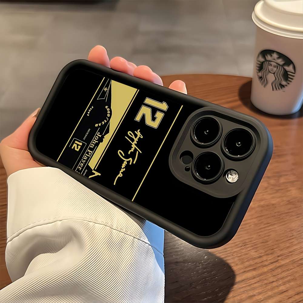 1Pc Black For iPhone 14 Plus Racing No 12 Driver Phone Case