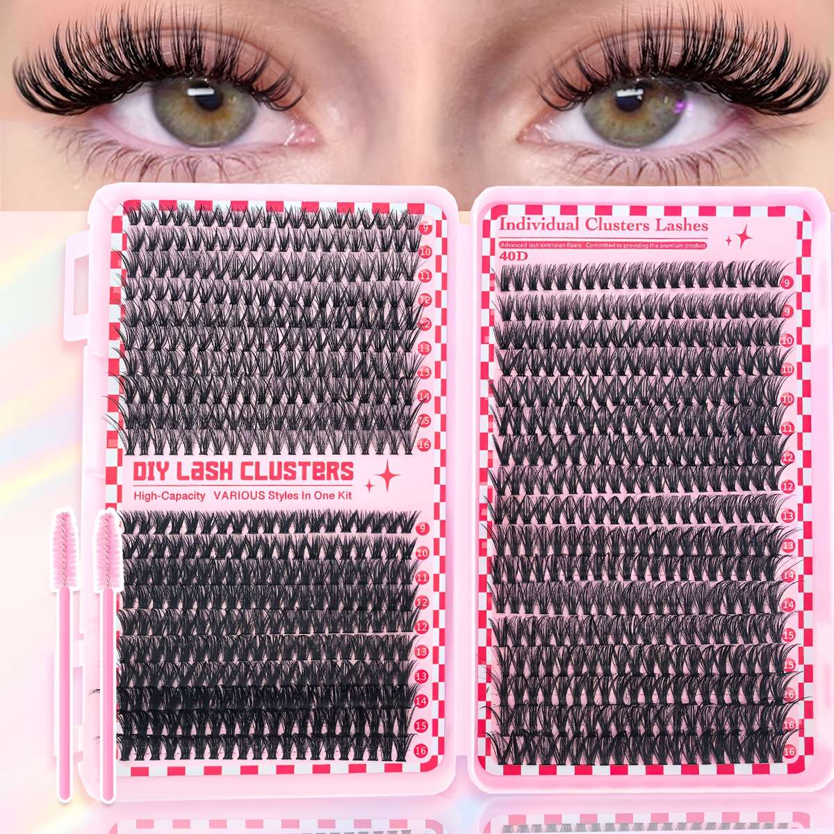 740pcs Wispy False Eyelashes 16 Mm Capacity 37 Rows 740 Pcs