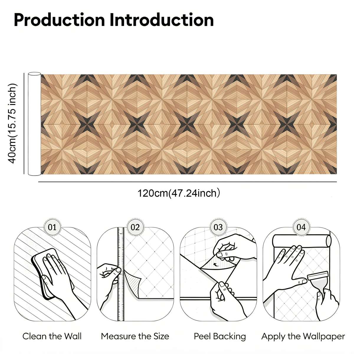 Self Adhesive Floor Stickers 40*120Cm Wood Grain