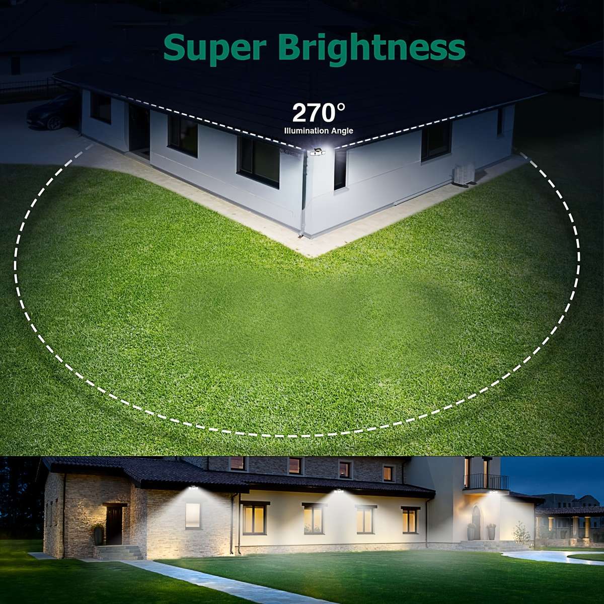white light-122LED 2pcs Outdoor Solar Light