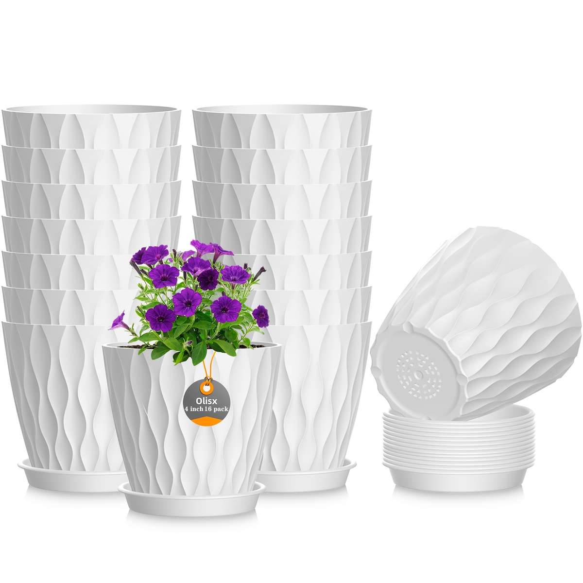 Flowerpot Color Olisx-W8604-16-Bu Dark Green