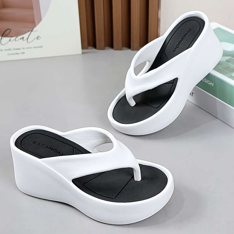 Ladies Summer Flip Flops White Uk 3.5-4