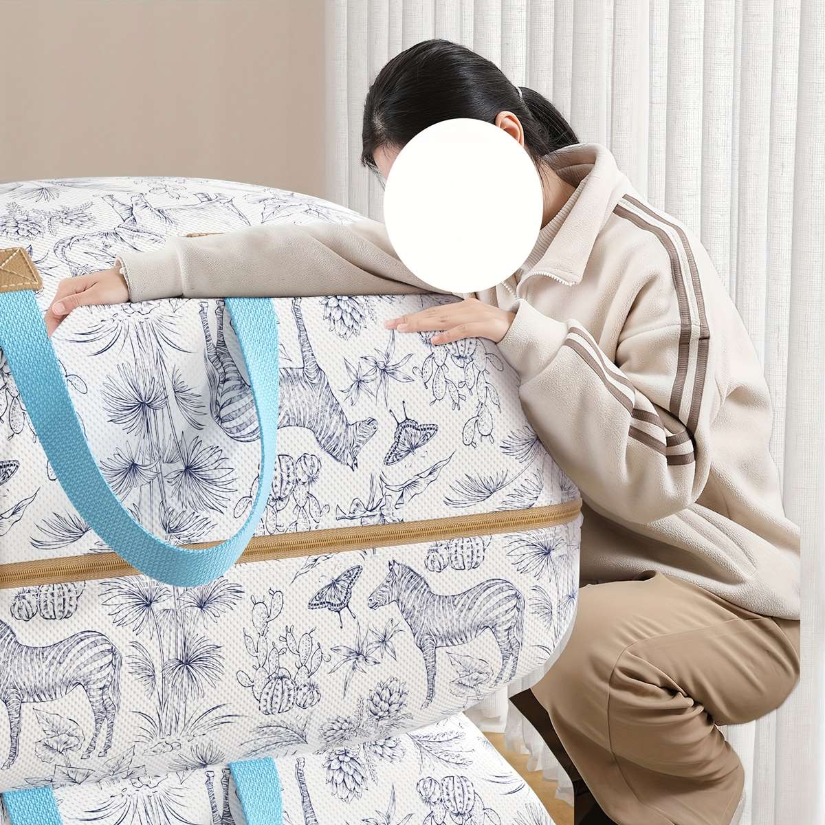 Large Capacity Storage Bag Clothes Quilt Foldable Reinforced Handle Strong