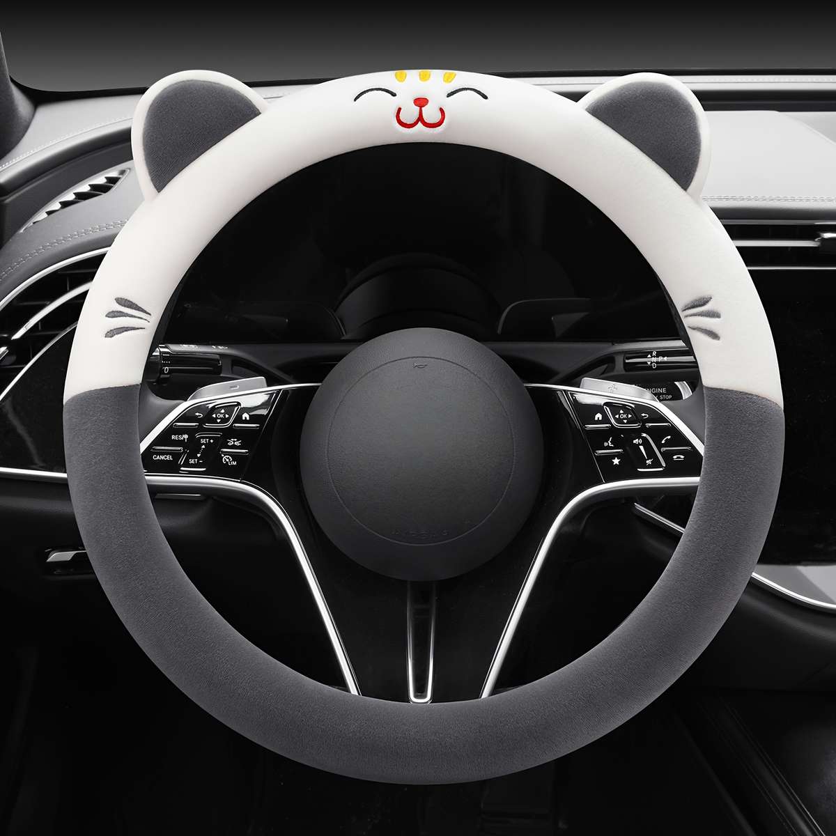 Car Steering Wheel Cover Kitten Blue