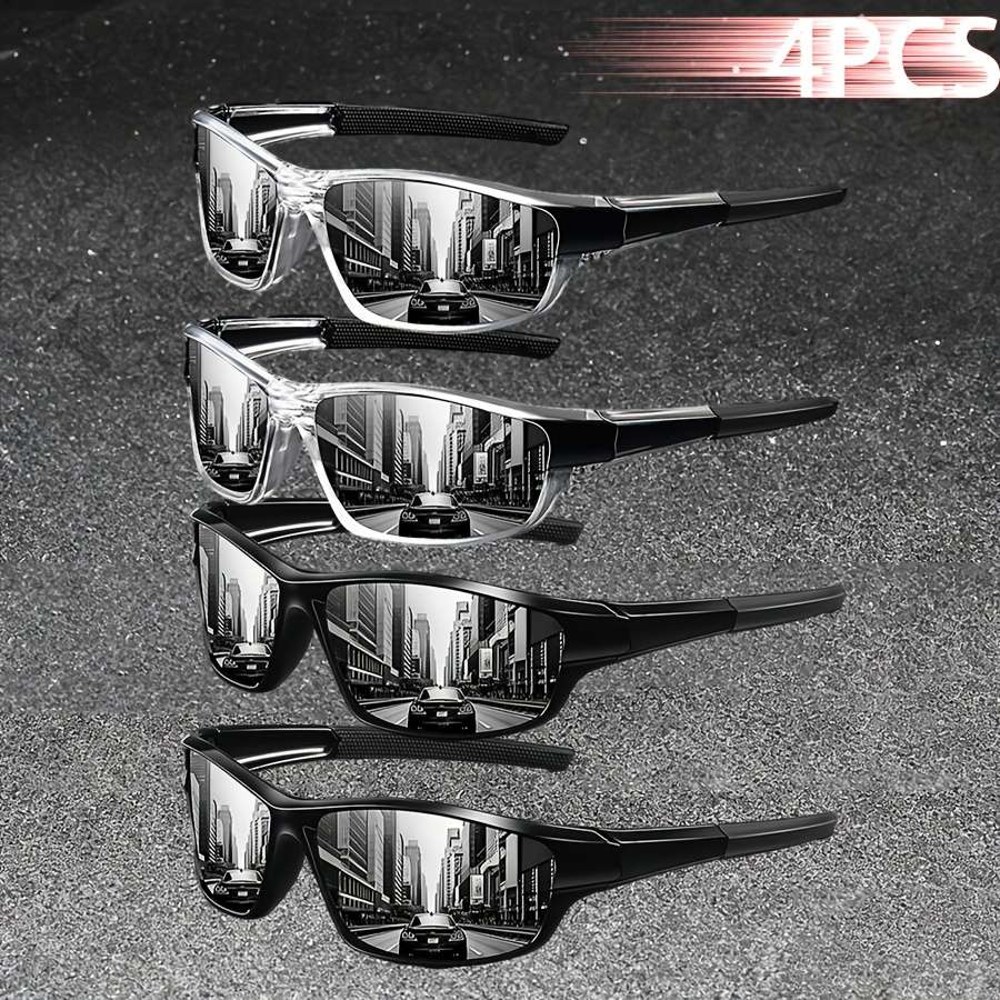 Cycling Glasses Color 4Pcs Clear Black*2  Black*2