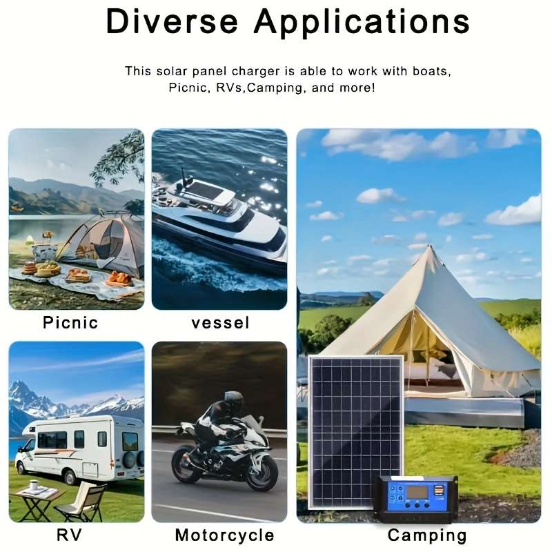 Solar Panel Model 2Pcs Solar Panels Add 2Pcs 100A Controllers