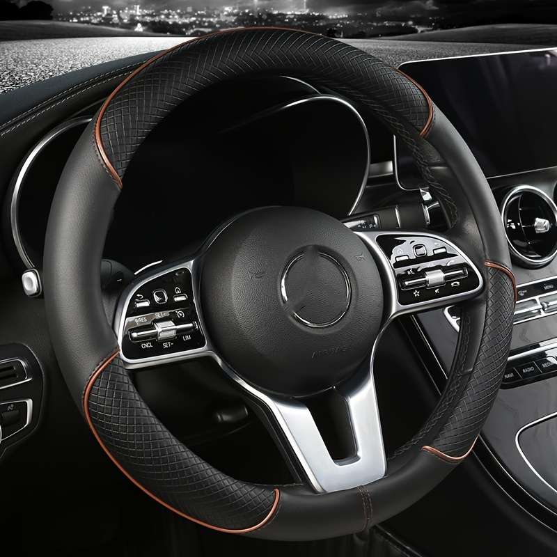 Car Steering Wheel Cover Dark Coffee Color (O Shaped)