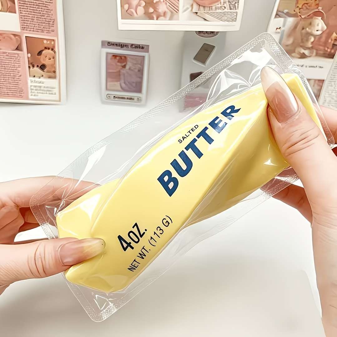 Squeezable Toys Flavors 4Pcs Set Butter Stick Square Cheese Triangle Cheese Steamed Bun