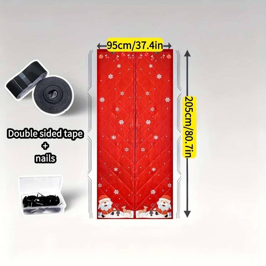 Door Curtain Color Red Sizechristmas95X205Cm37.4X80.7In