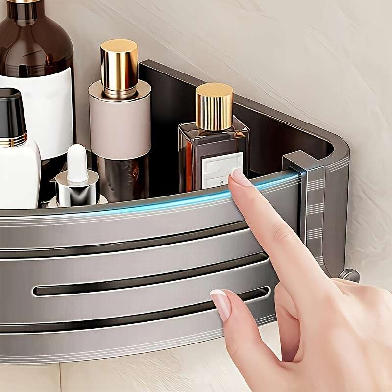 Bathroom Storage Rack Model 28.5Cm*6.5Cm*21.31Cm Aluminum With Rod Model