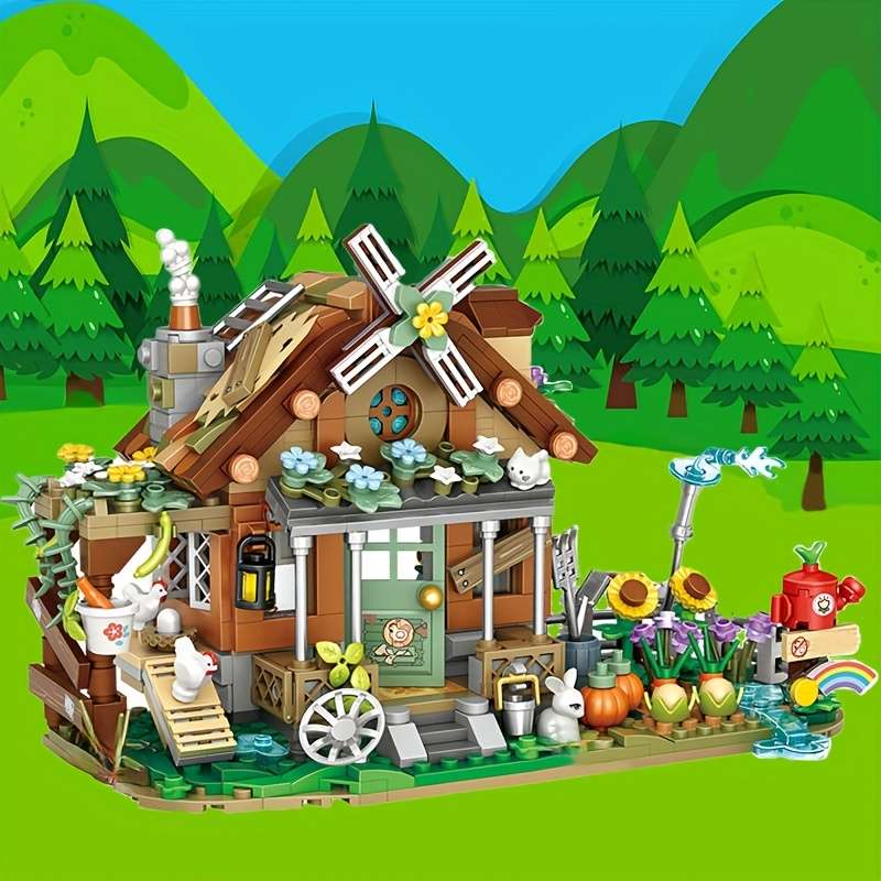 3D Building Model Puzzle Set Style 889Pcs Farm House 1281