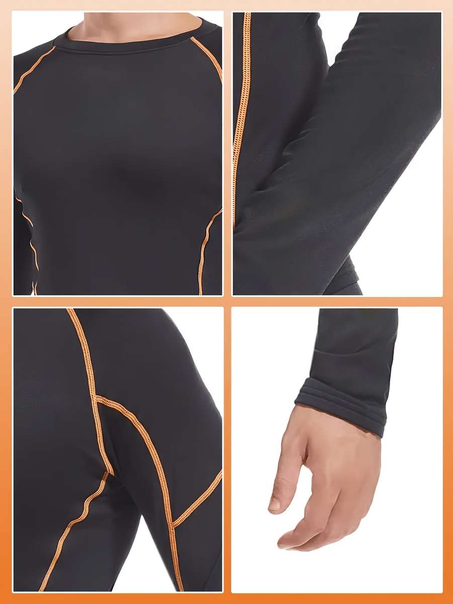 Thermal Underwear Color Black Blue Line Sizel