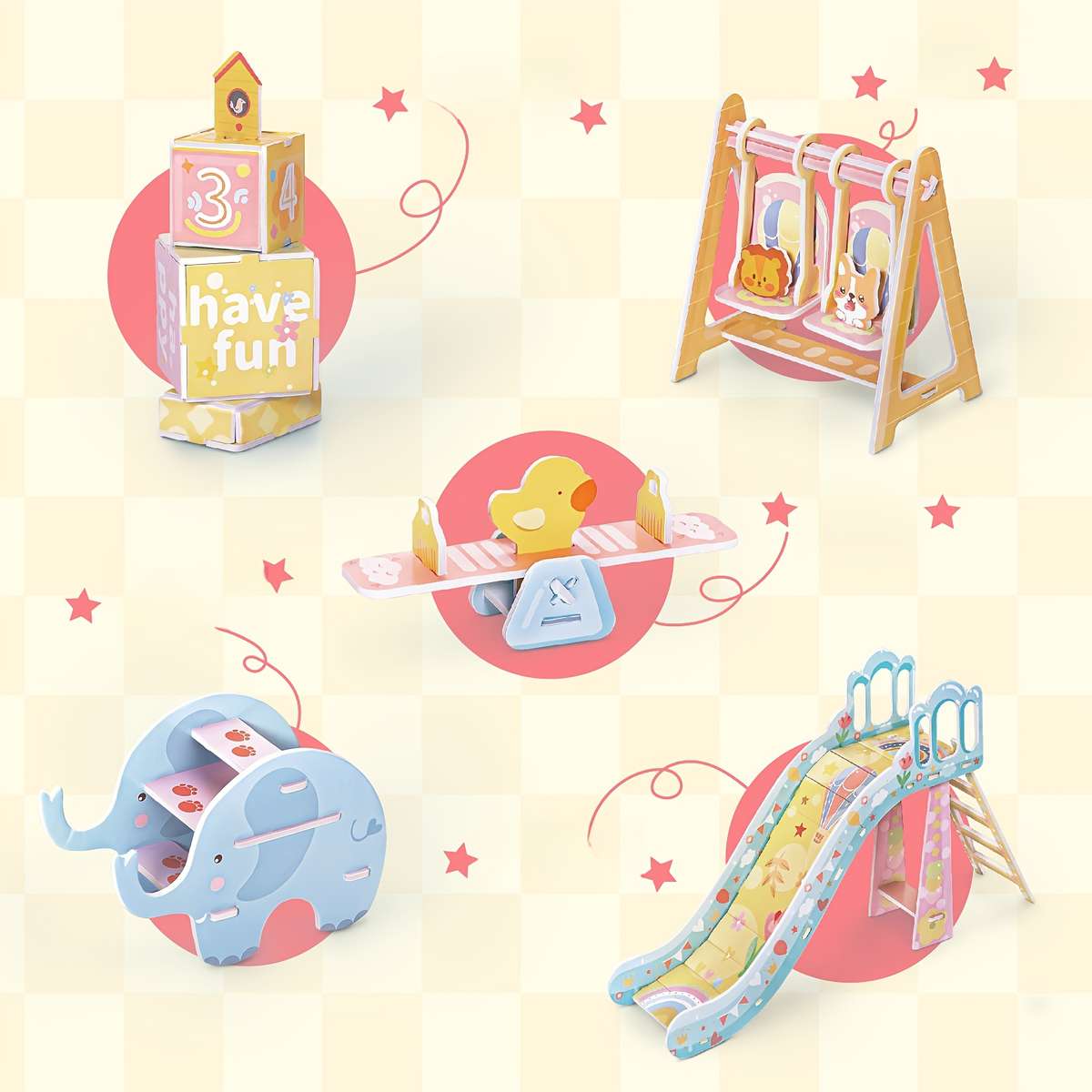 Building Toy Architectural Model Toy Set Style Happy Paradise